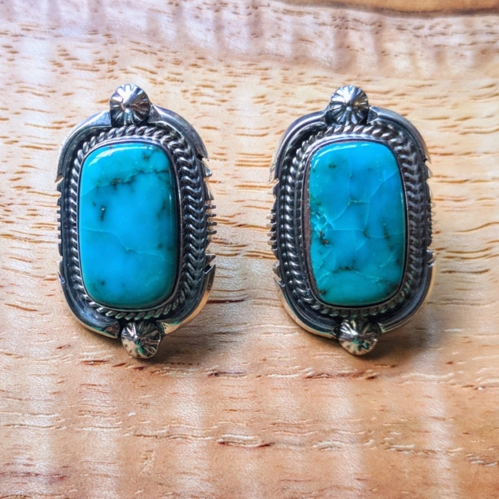 Sterling Silver Turquoise Earrings Native American